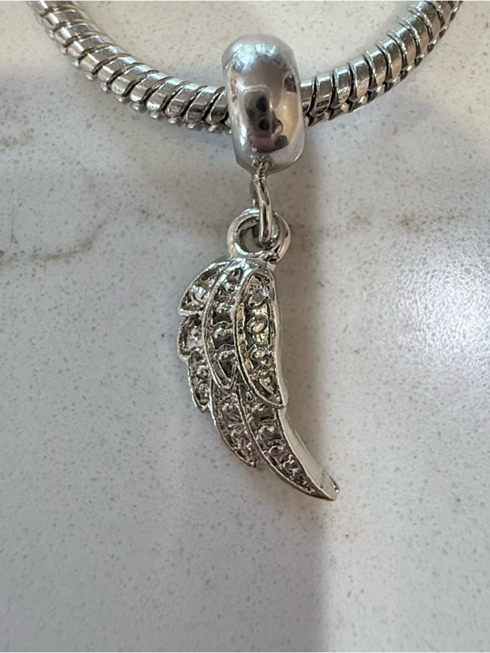 Silver Angel Wing Charm